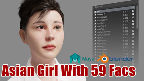 Asian Girl with 59 Facs