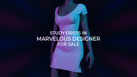 Study Dress in Marvelous Designer - MAX & MD Projects and Poses Files