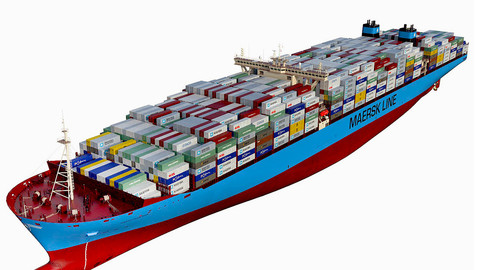Maersk Triple E 1st generation Containers 399m 3D model