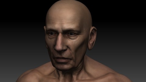 Jeff old man base mesh anatomy low poly 70/10k