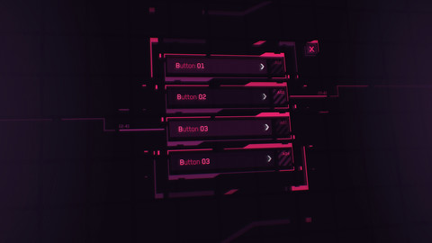 FUI / UI - Sci-fi Cyberpunk style Game Menu Template