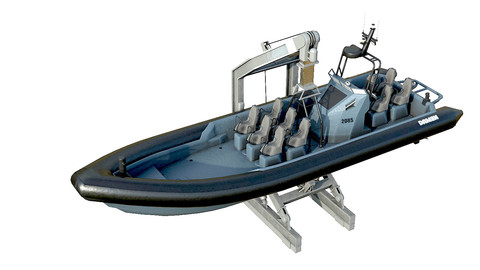 MILITARY INFLATABLE BOAT Low-poly 3D model