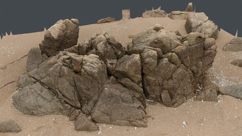 Photoscan_Beach Rock_0018_only HighPoly Mesh (16K Texture)