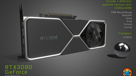RTX 3080 - animated PBR + 5 render texture pack