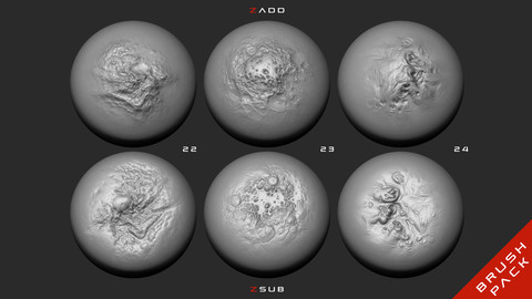 Alien Rock brush pack for ZBrush.