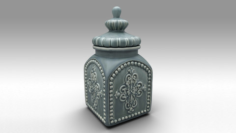 Ceramic decorative canister ( Jar )