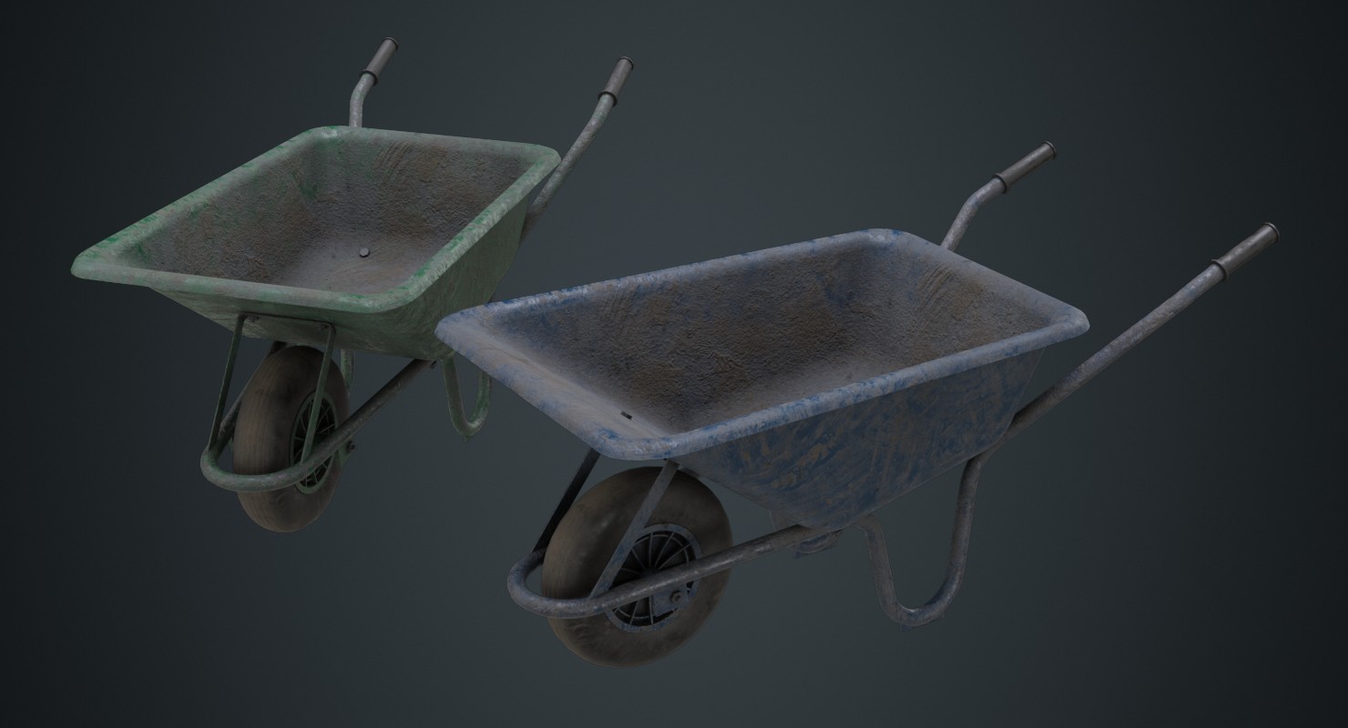 ArtStation Wheelbarrow 1B Game Assets