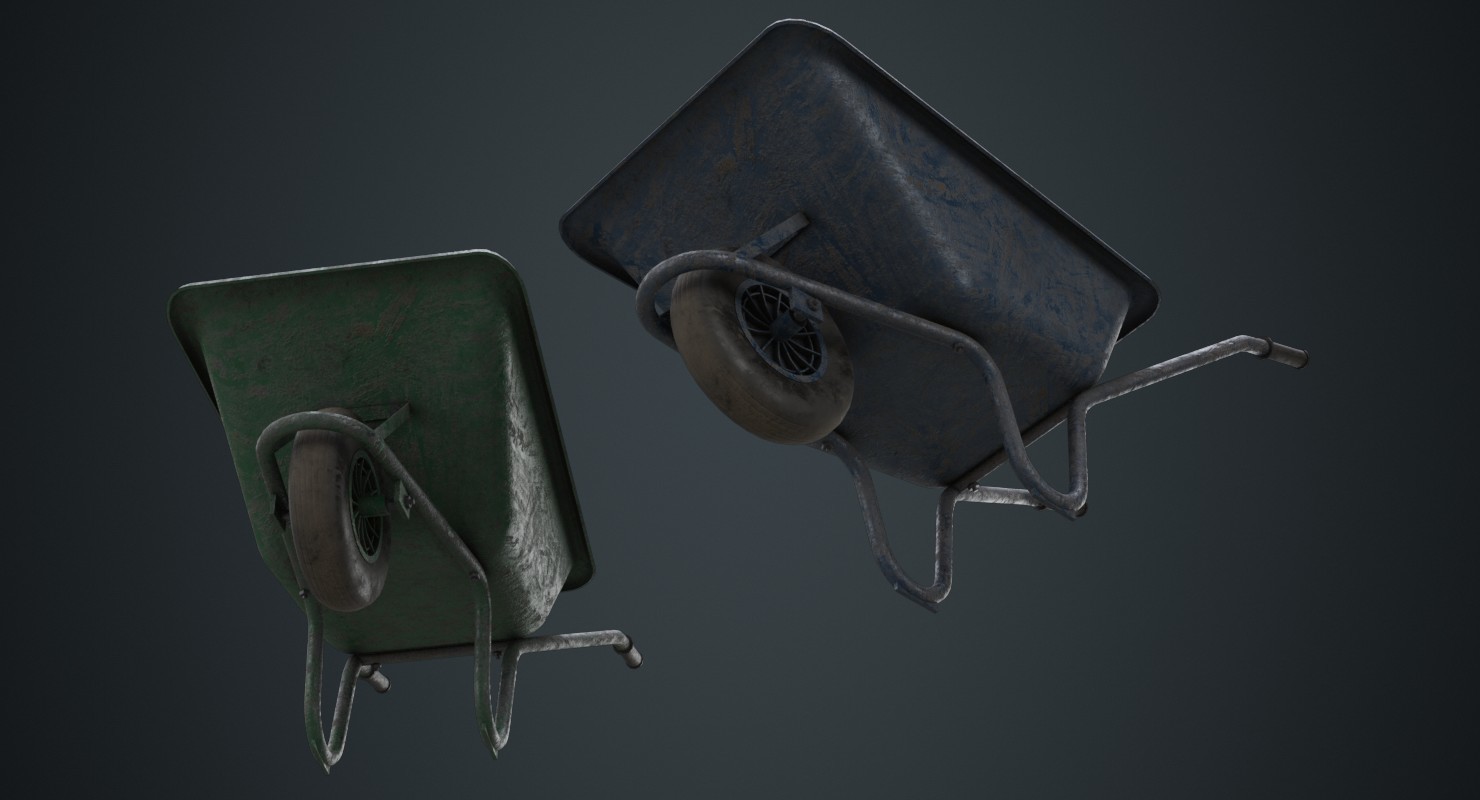 ArtStation Wheelbarrow 1B Game Assets
