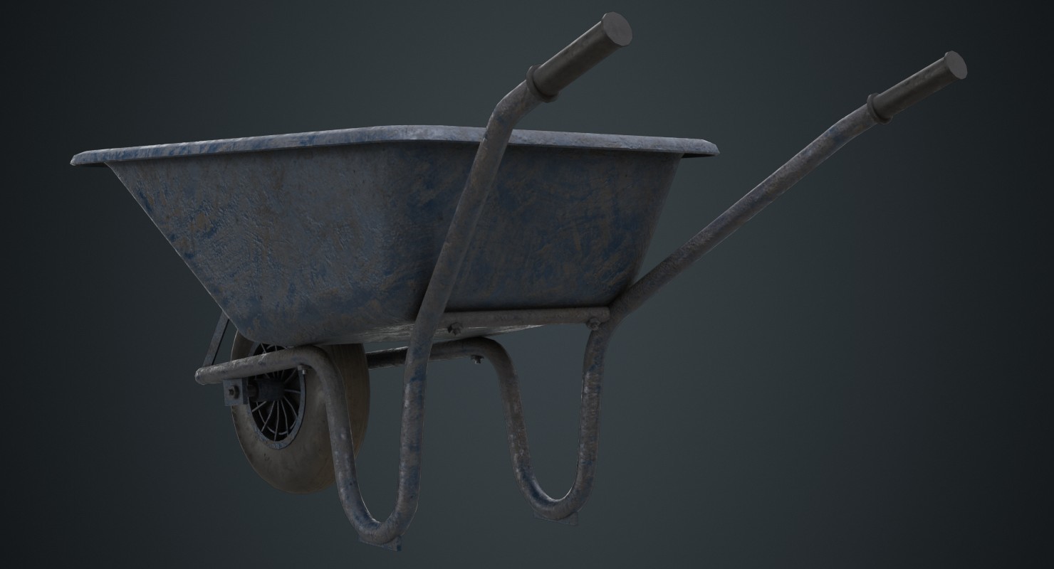 ArtStation Wheelbarrow 1B Game Assets