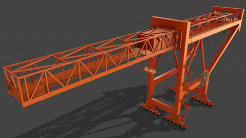 PBR Port Container Crane - Orange