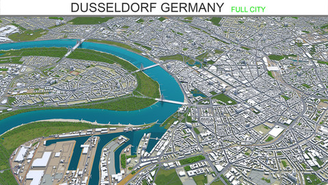 Dusseldorf  cty Germany 3d model  50Km