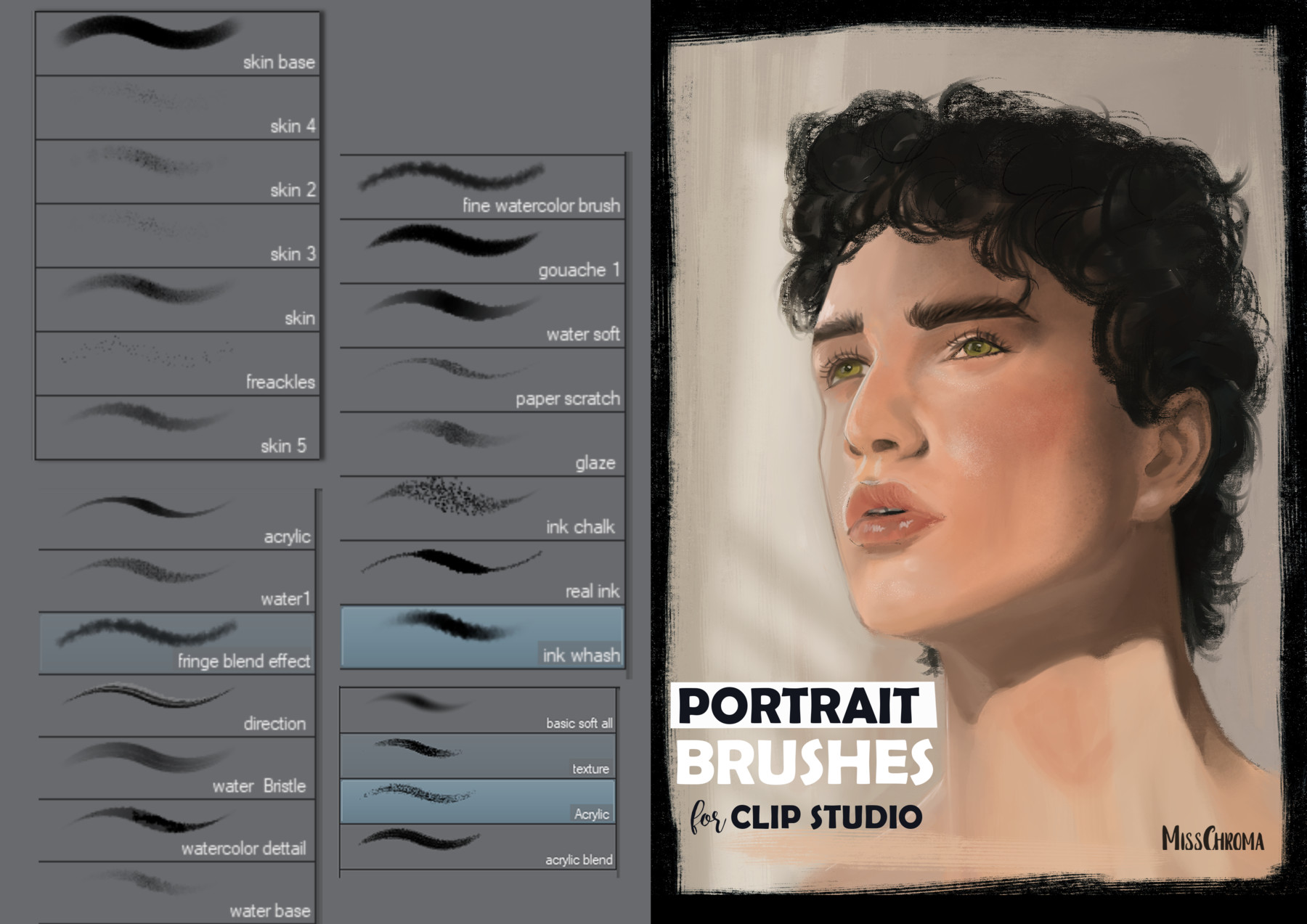 Artstation Portrait Brushes For Clip Studio Paint Brushes