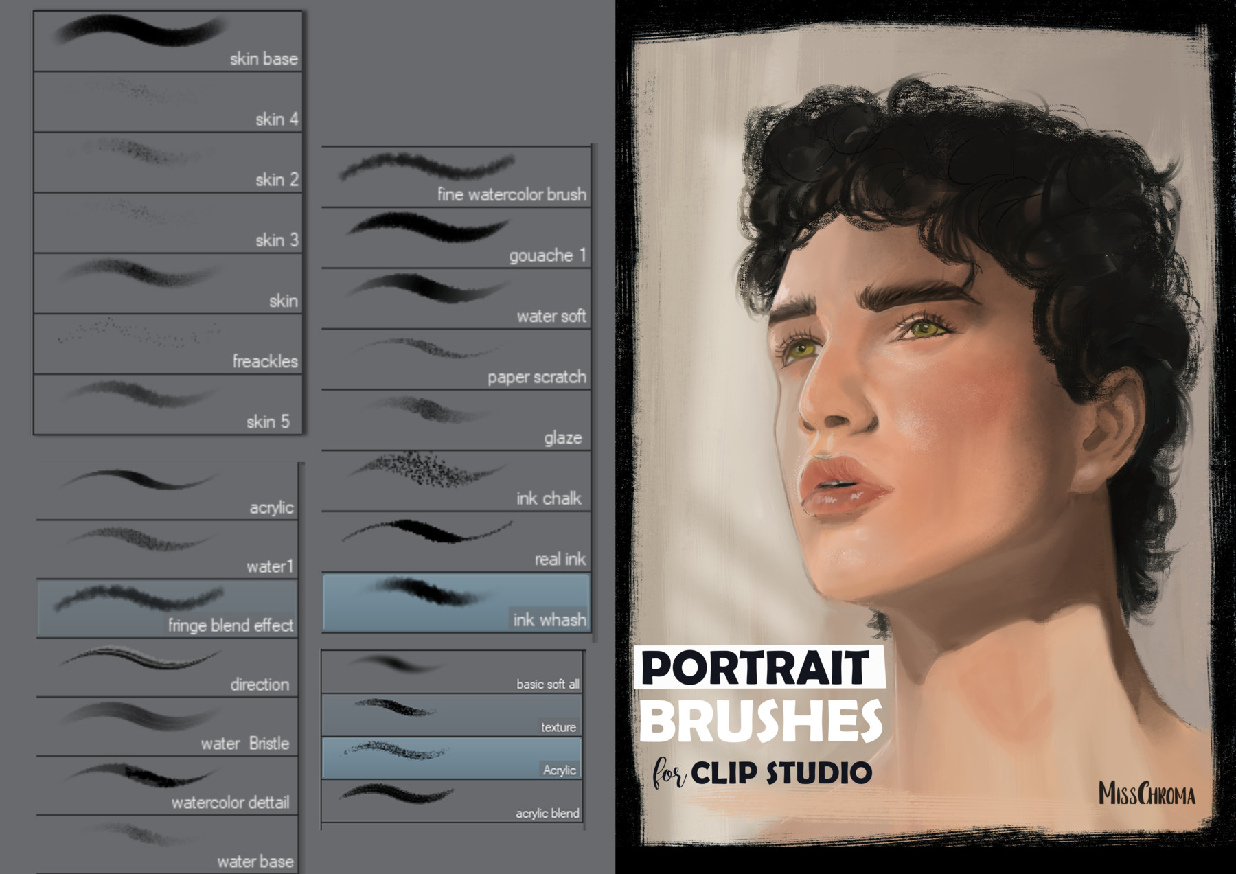 ArtStation - Portrait Brushes for Clip Studio Paint | Brushes