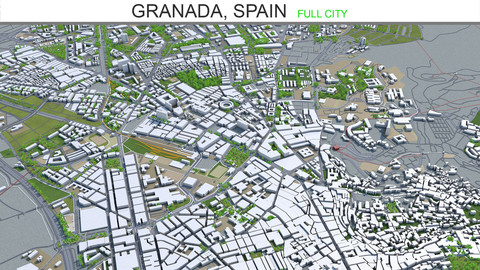 Granada city Spain 3d model 20km
