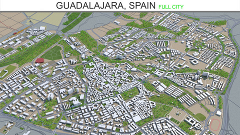 Guadalajara city Spain 3d model 20Km