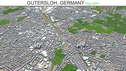 Gutersloh city Germany 3d model 30Km