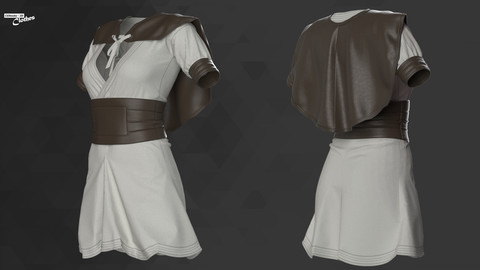 Female Medieval Mini Dress - 53 Marvelous Designer and Clo3D