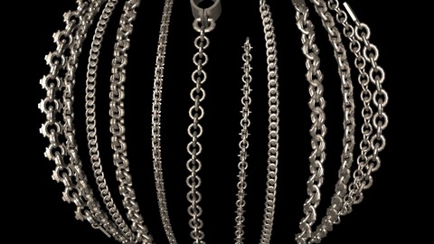 Chains - 12 Curve Brushes for Zbrush