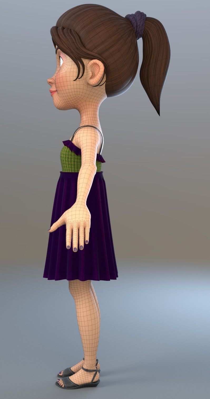 ArtStation - olivia rig ( cartoon girl character rig ) | Game Assets