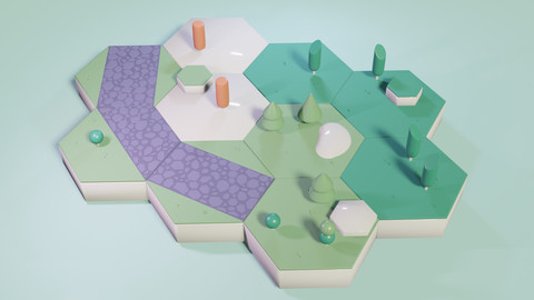 low poly nature tiles