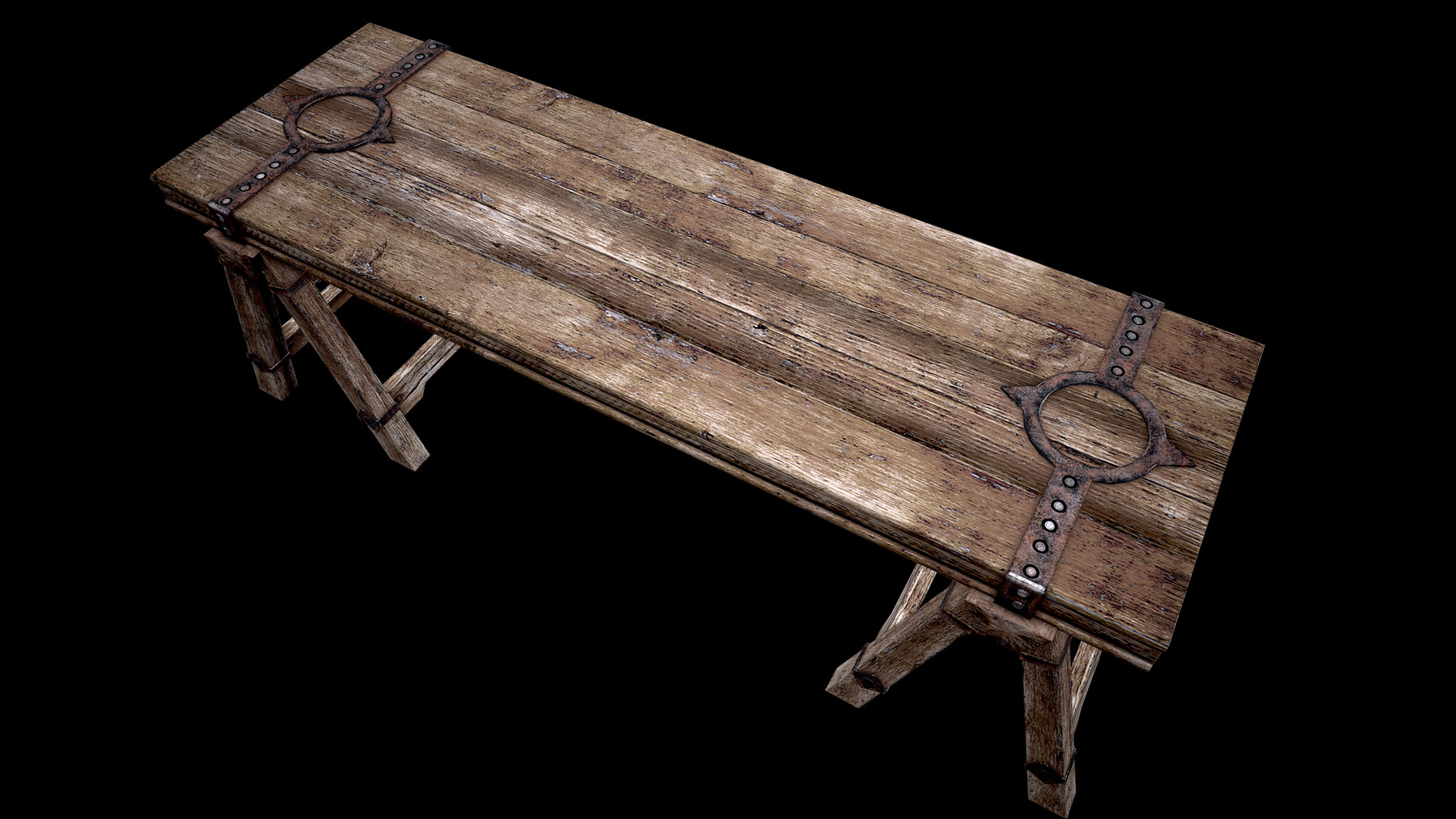 ArtStation Rusty wooden Table Game Assets
