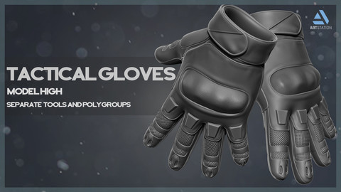 Tactical Gloves - High Poly