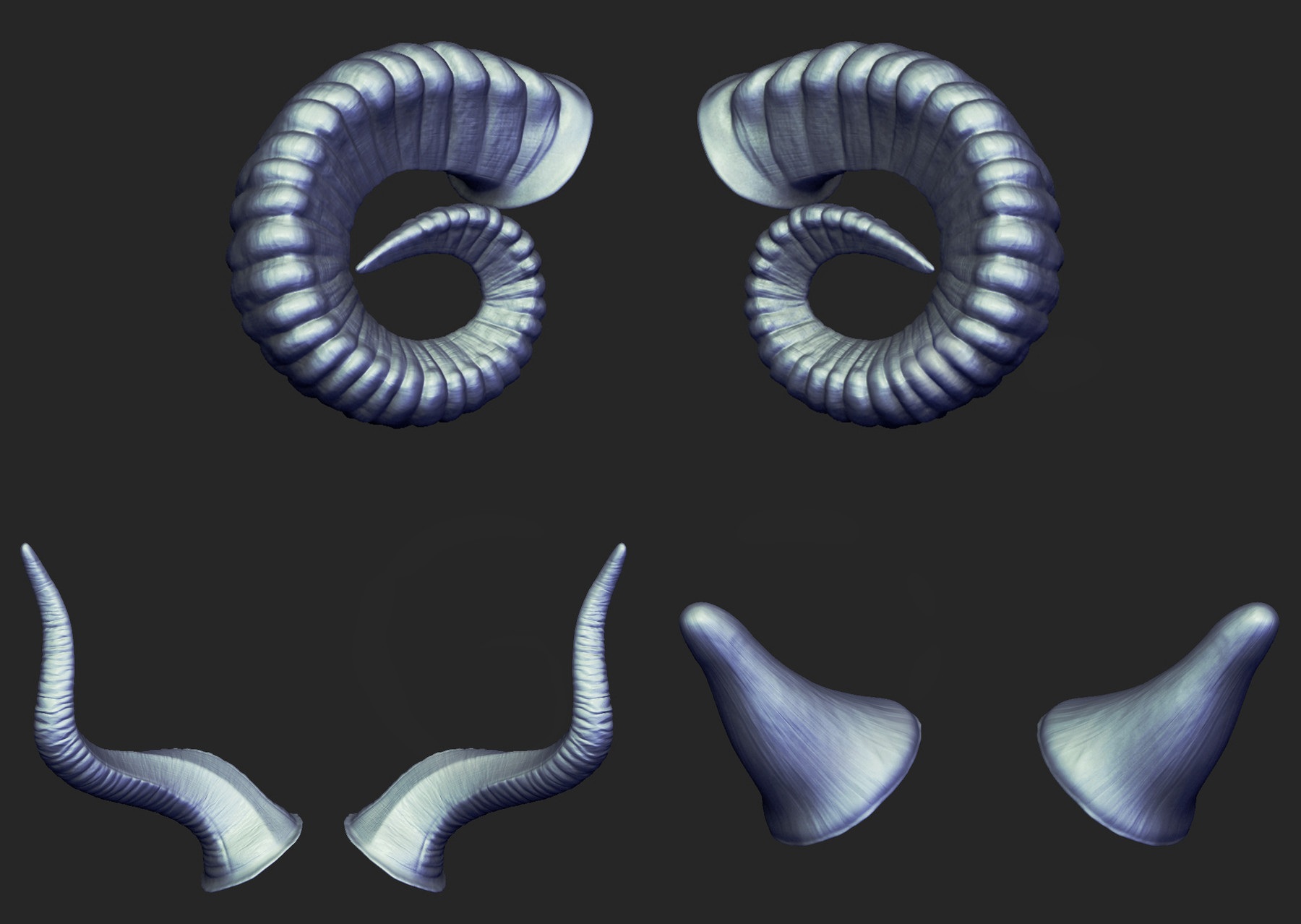 ArtStation ZBrush Horns IMM Brushes VOL. 1 Brushes