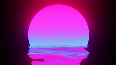 ArtStation - Sunset Vaporwave 3D Model Animation | Resources