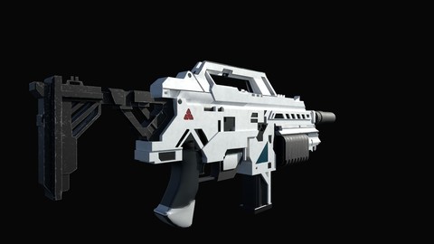 Low-Poly Sci Fi Assault Rifle
