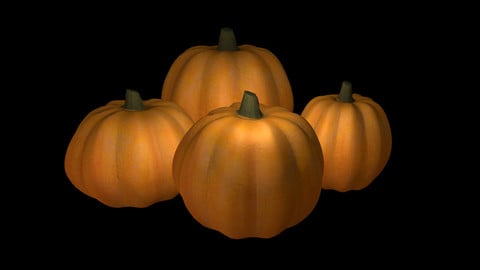 Photorealistic low poly pumpkin for Halloween decor