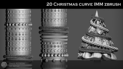 ☃️❄️ 20 Christmas  IMM Curve Zbrush Brushes