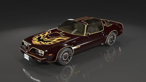 Pontiac Firebird 1977 Low Poly
