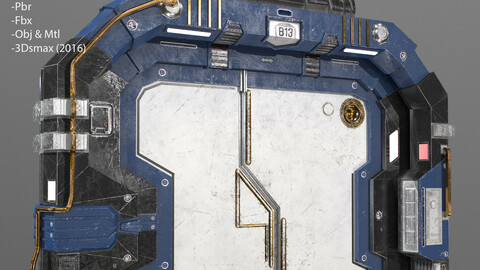 Lowpoly Scifi Spaceship Door