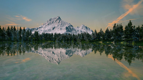 Spectacular Mountain with Lake