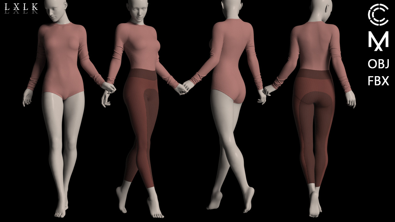ArtStation - Women's Bodysuit with leggings outfit- MD, Daz3d