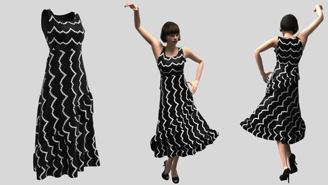 Black Frock in Marvelous Designer