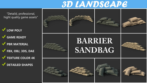 FREE Low poly Barrier Sandbag Pack 200203