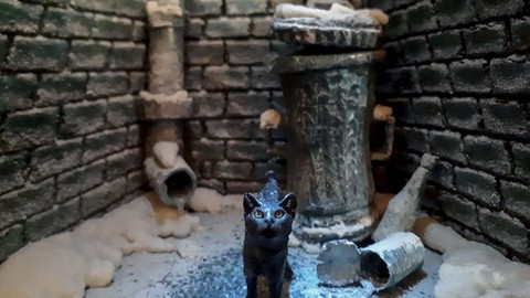 ''Cat Alley'' Diorama Night Light