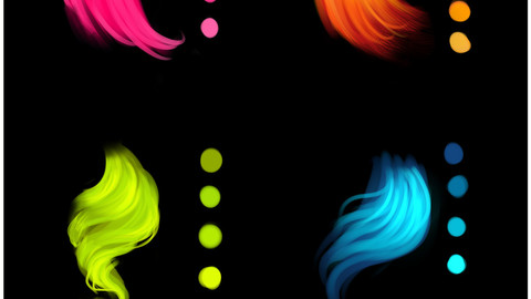 Hair color neon palette for Clip Studio Paint and Ex