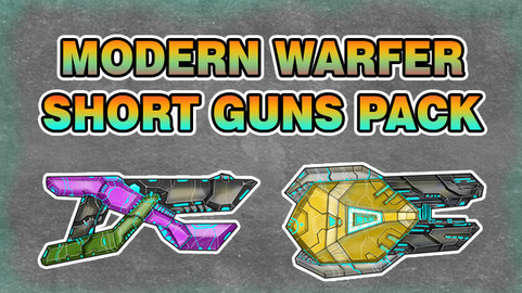 MODERN WARFER SHORT GUNS PACK - GAME ASSET 2D