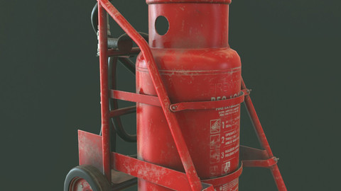 Trolley Fire Extinguisher 3D model