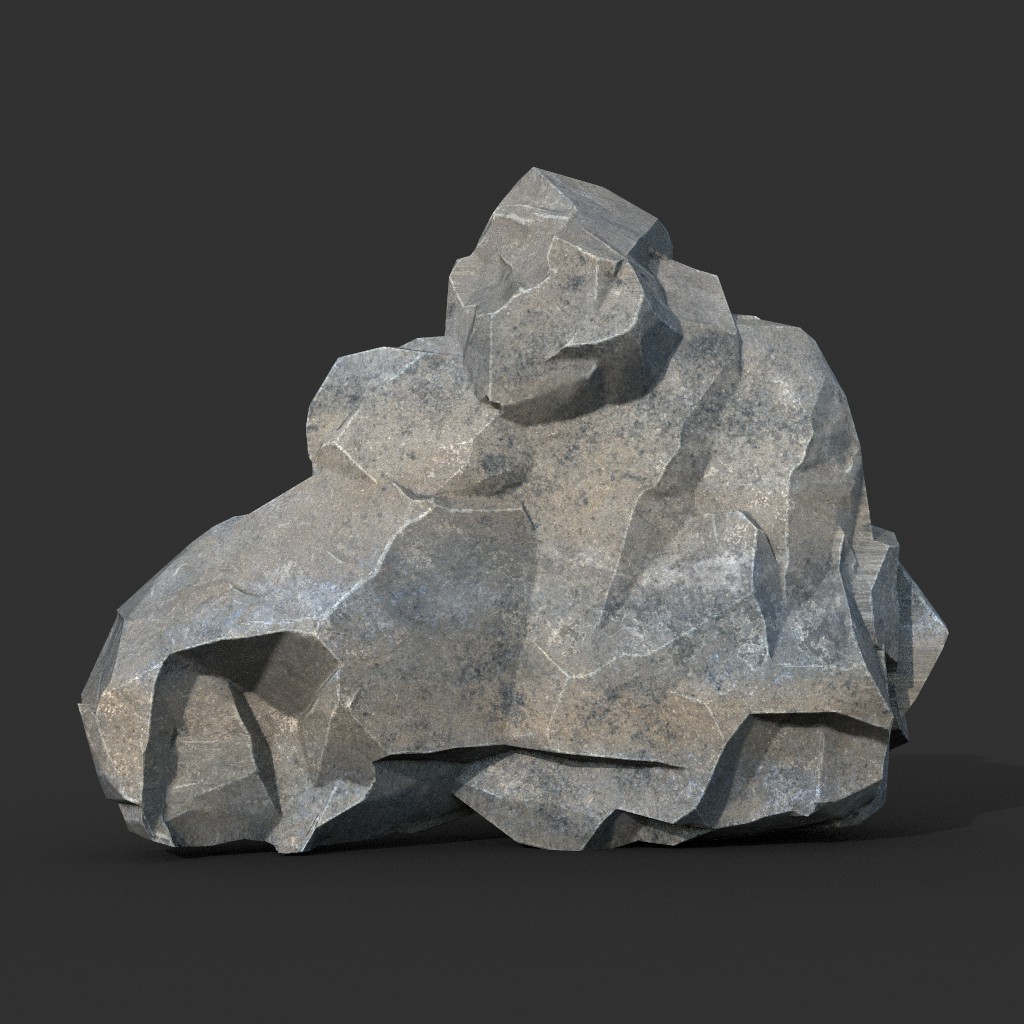 ArtStation - Low poly Gray Rock Formation Pack A 190421 | Game Assets