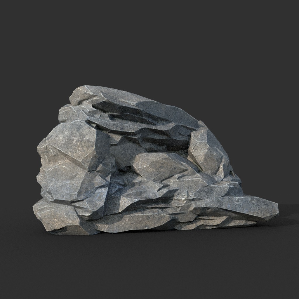 ArtStation - Low poly Gray Rock Formation Pack B 190421 | Game Assets