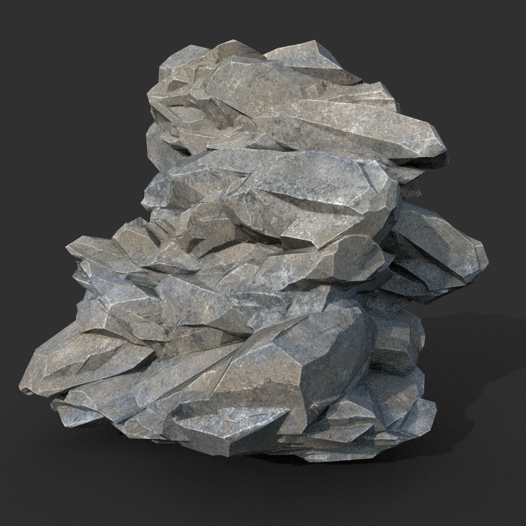 ArtStation - Low poly Gray Rock Formation Pack B 190421 | Game Assets