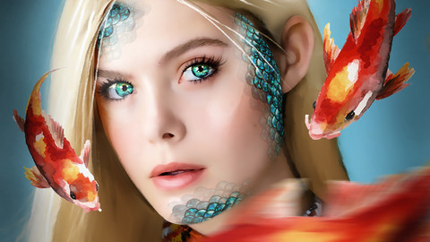 Elle fanning as a mermaid