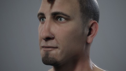 Realistic Male Base mesh Hi-rez and Lowrez Game ready with low poly hair