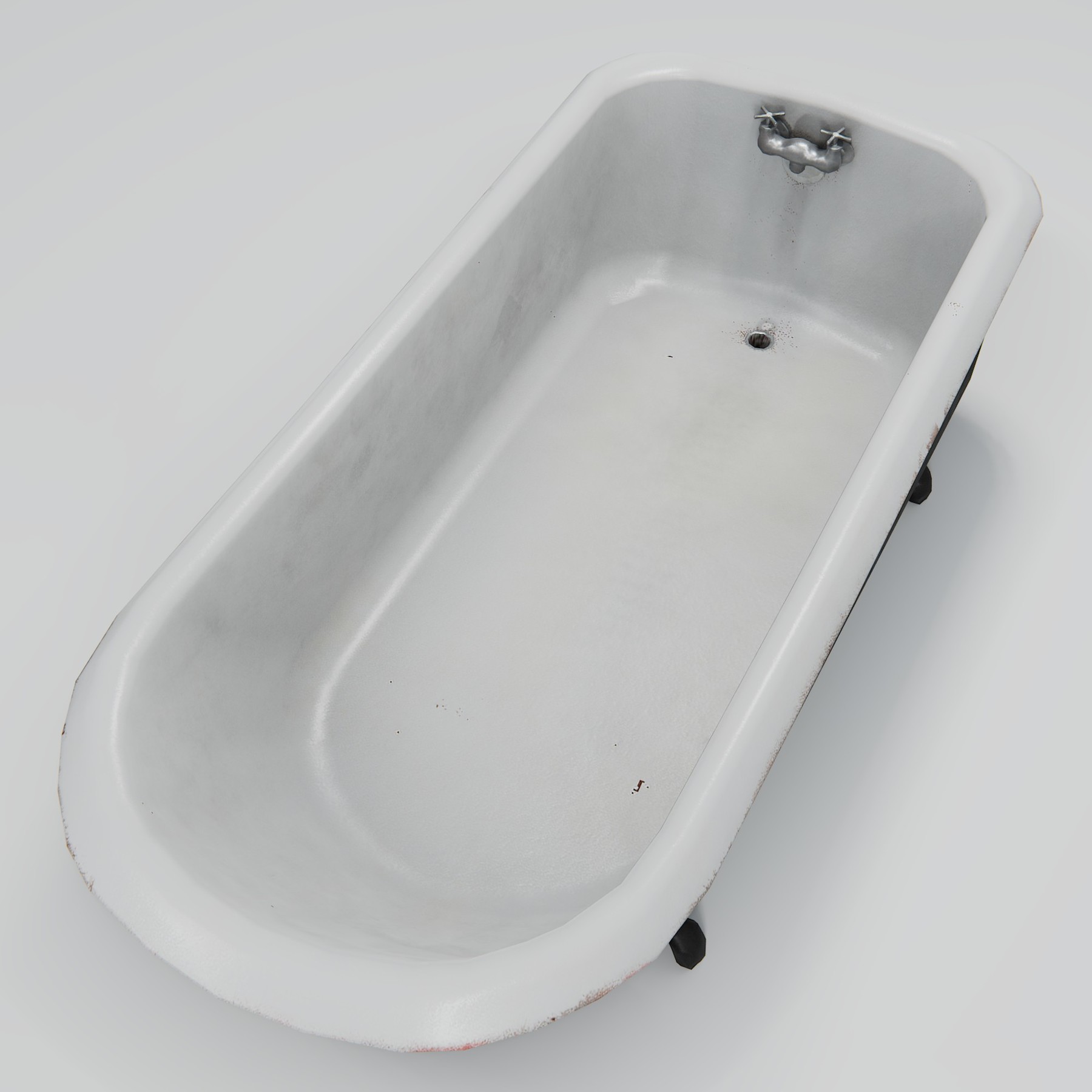 ArtStation Old Cast Iron Bathtub Lowpoly 3D Model Game Assets