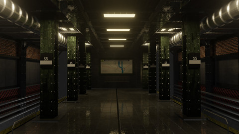 underground trainstation 3d model