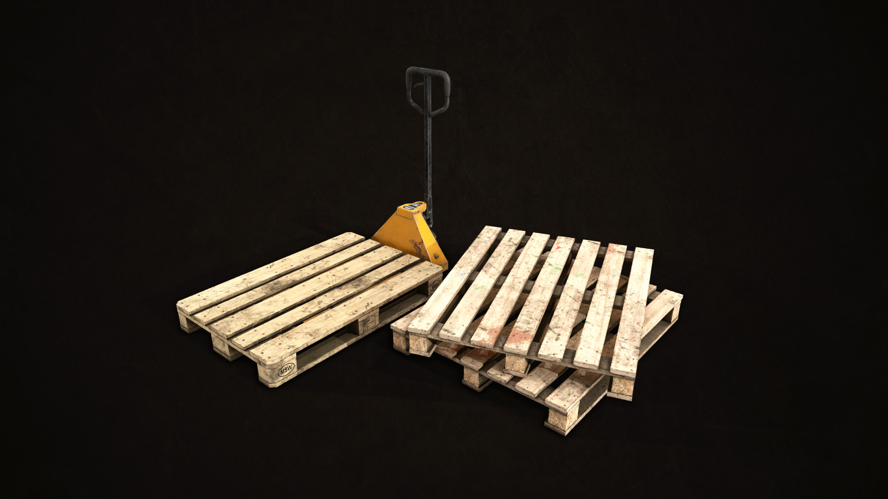 ArtStation - Pallet Jack with Pallets - Low Poly | Game Assets