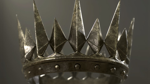 Old Medieval Dark Crown Low-poly 3D model